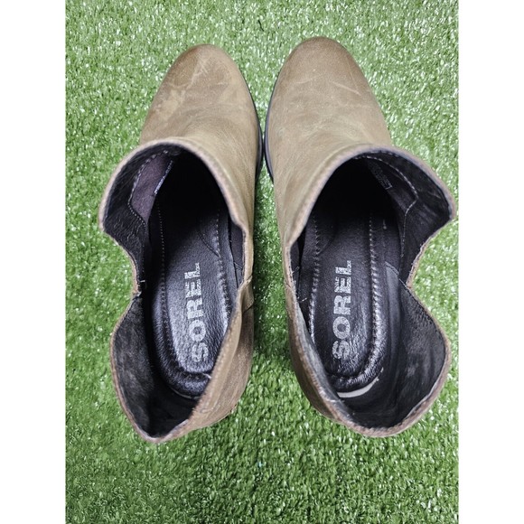 Sorel Lolla Ankle Boots Sage Leather Cut Out Sides Womens Size US‎ 8.5 - Picture 8 of 9